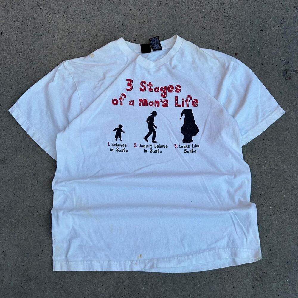 Cool funny white t shirt with graphic design and funny 90s piece